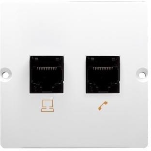 Kontakt Simon BASIC BIAŁY GNIAZDO Telefoniczne+KOMPUTEROWE BMF5T.02/11