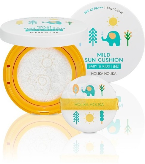 Holika Mild Sun Cushion Baby & Kids SPF45 kompaktowy krem przeciwsłoneczny w poduszeczce 15g