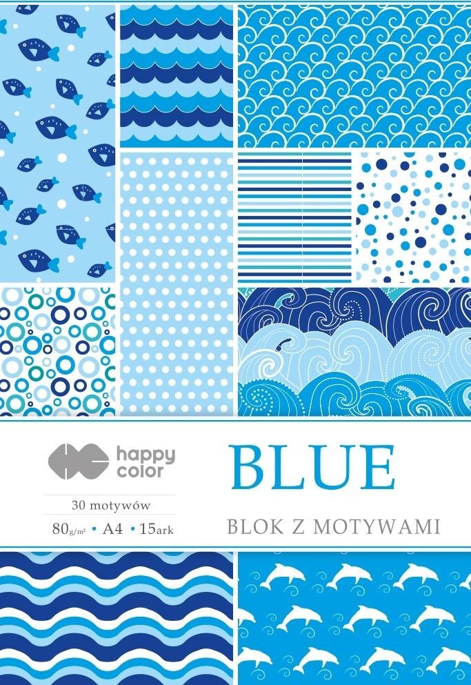 GDD Blok z motywami Blue A4/15ark HAPPY COLOR