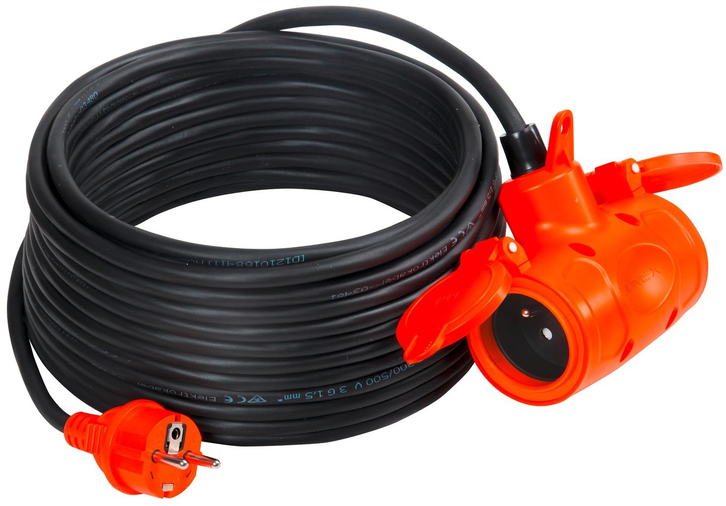Jonex Przedłużacz 2x2P+Z 20 m czarny