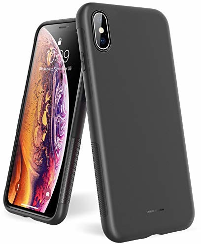 UNBREAKcable UNBREAKcable Etui na iPhone X, iPhone XS [ochrona przed upadkiem, antypoślizgowe] miękkie, matowane tworzywo TPU ultra cienkie stylowe etui na telefon komórkowy iPhone X i iPhone XS matowe czarne UB