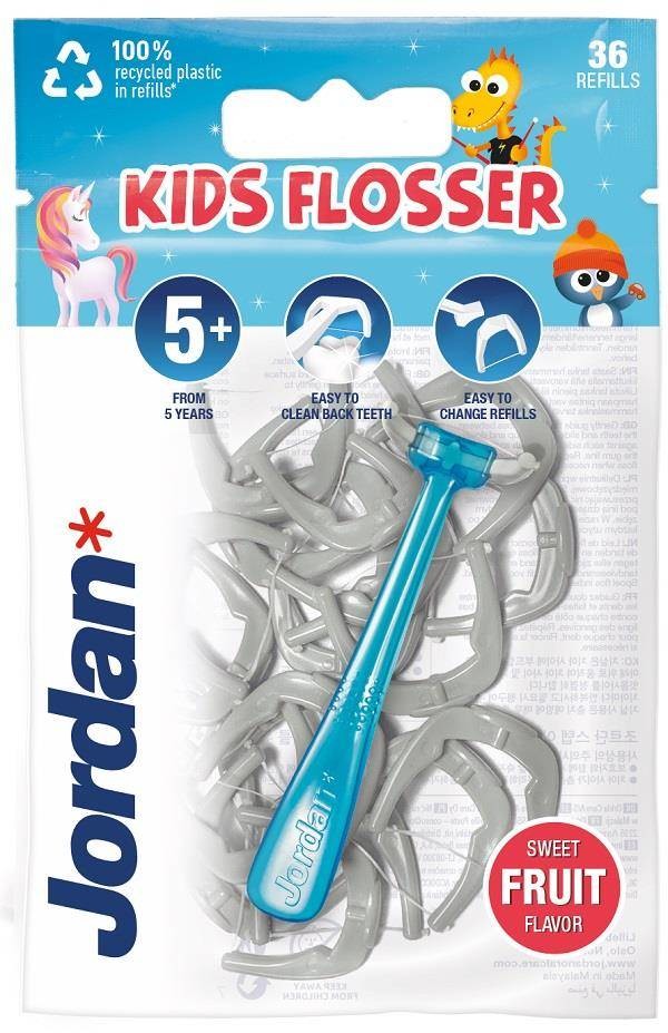 Jordan Kids Flosser nici dentystyczne dla dzieci 36szt 100453-uniw
