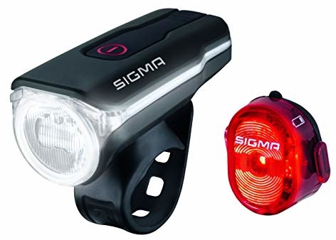 Sigma Sport Aura 60 zestaw oświetlenia rowerowego USB, czarno-czerwony, jeden rozmiar 17750