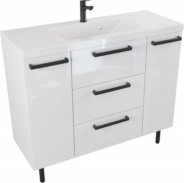 Furni Szafka Umywalkowa Stojąca w stylu Loft ATHOS 100 cm D - Uchwyt Czarny Mat ATH UM ST 100 D UC