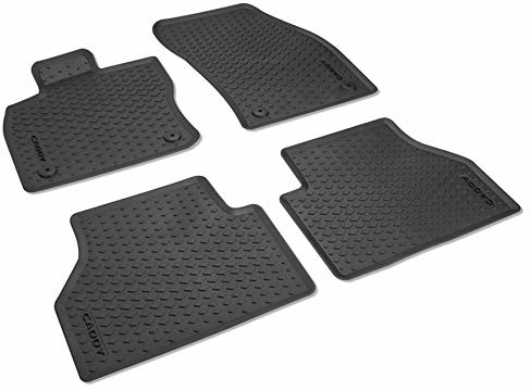 Volkswagen Volkswagen 2K806150082V gumowe dywaniki na każdą pogodę, 4X gumowe dywaniki z napisem Caddy, kolor czarny 2K806150082V