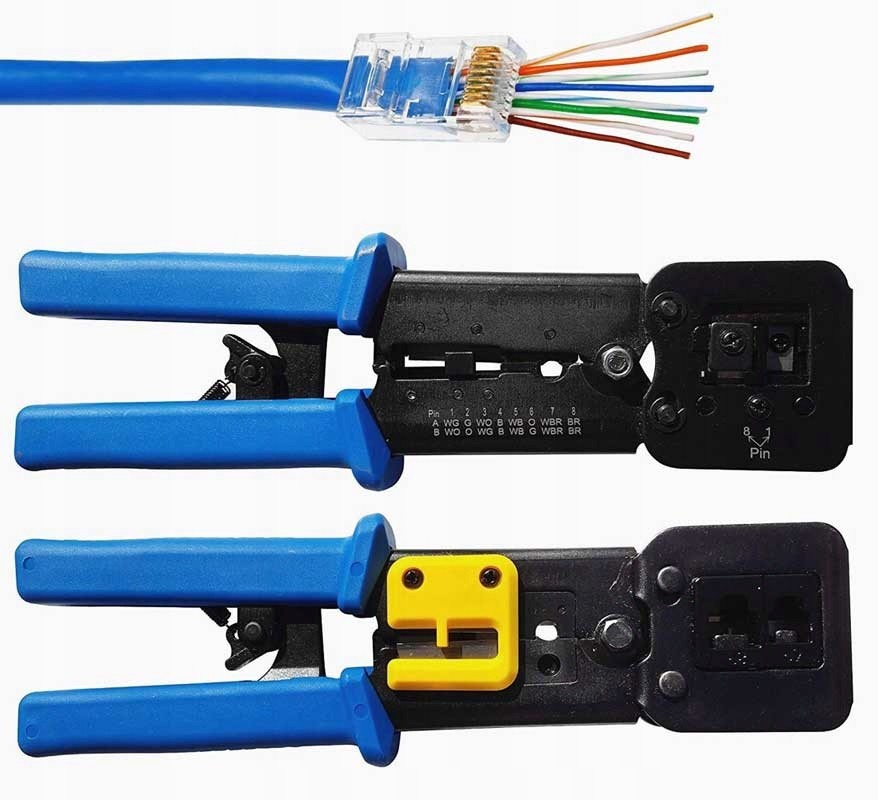 Zaciskarka Wtyczek RJ45 RJ12 RJ11 Pass through
