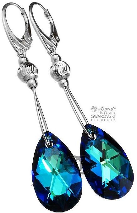 Swarovski piękne kolczyki BLUE FANTASIA SREBRO 925