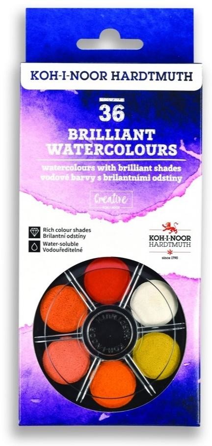 Koh-I-Noor Farby akwarelowe Brilliant 36 kolory okrągłe