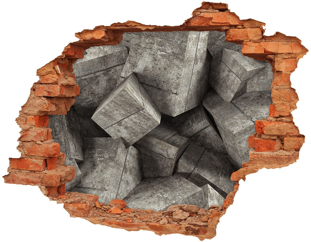 Wallmuralia.pl Samoprzylepna dziura na ścianę Betonowe sześciany