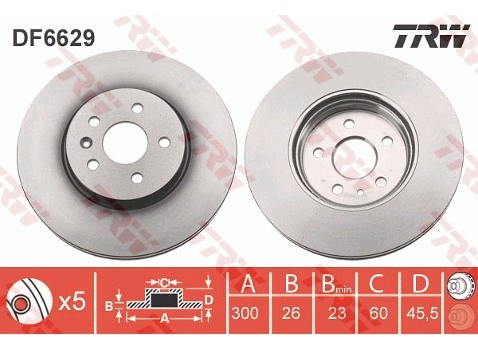 TRW Tarcza hamulcowa DF6629