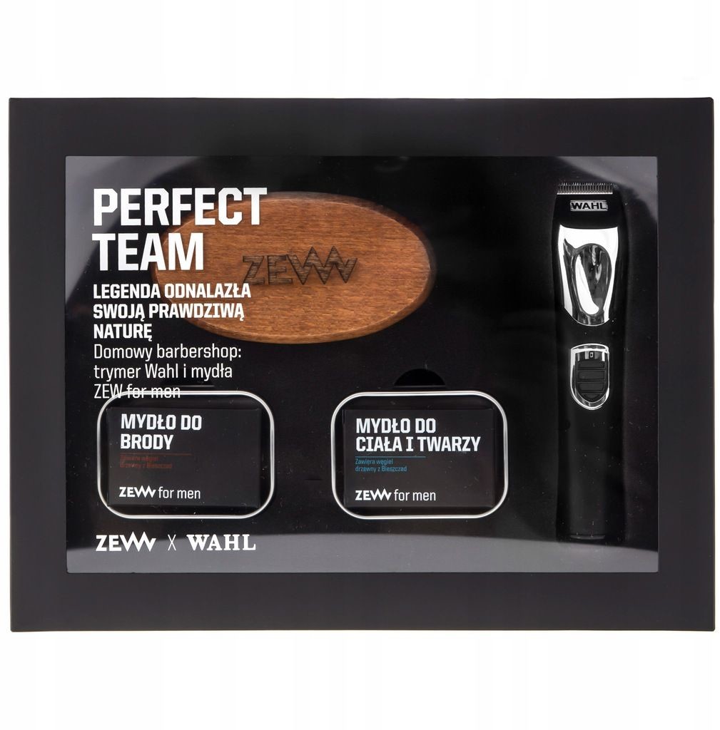 Zew for men zestaw X Trymer trymer do włosów + mydło do brody 85ml + mydło do twarzy i ciała 85ml + kartacz do brody