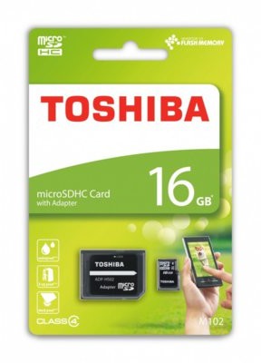 Toshiba microSDHC Class 4 16GB + adapter (THN-M102K0160M2)