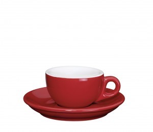 Cilio Roma - porcelanowa filiżanka do espresso ze spodkiem, 50 ml, czerwona, CI-215120