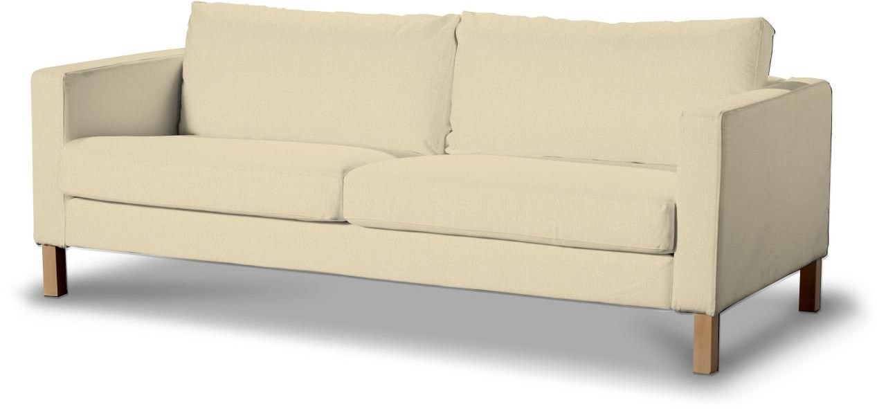 Dekoria Pokrowiec na sofę Karlstad 3-osobową nierozkładaną krótki kremowy szenil Sofa Karlstad 3-osobowa Chenille 615-702-22