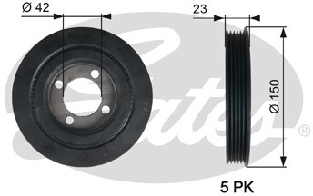 GATES KOŁO PASOWE WAŁU KORB GATES TVD1026 CITROEN AX/SAXO GATES TVD1026