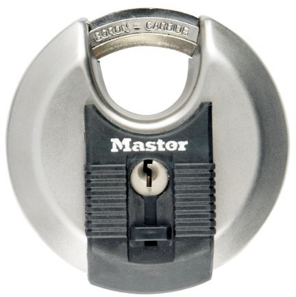 Master Lock Excell Disk zamek do użytku na zewnątrz z obszytym prasowania, z kluczem, 70 MM wykonana ze stali nierdzewnej LKM40