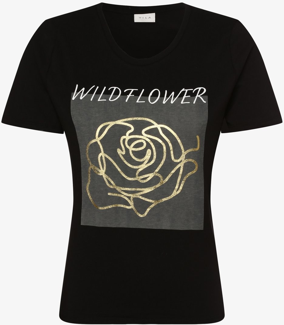 Vila T-shirt damski VIAvai, czarny