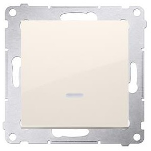 Kontakt Kontakt_Simon Przycisk pojedynczy zwierny z podświetleniem LED bez piktogramu (moduł) 16AX. 250V. zaciski śrubowe krem DP1AL.01/41