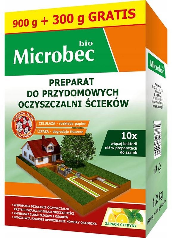 Bros Microbec Bio preparat do przydomowych oczyszczalni ścieków 900+300g