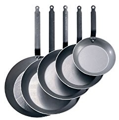 De Buyer Lyonnaise okrągła patelnia z masywnej stali, 32 cm FBA_5110.32