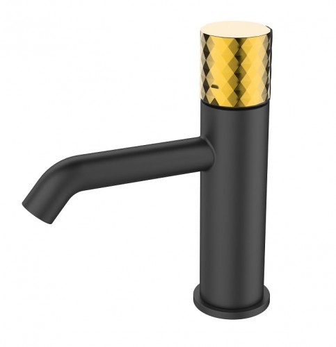 Sea-Horse Bateria OVE BLACK+GOLD umywalkowa stojąca niska czarny mat/złoty BJV304B-R1