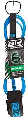 Ocean Surf Leash Earth Regular 6.0 Moulded Leash, niebieski, jeden rozmiar 10008698-02