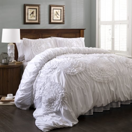 Lush Decor Serena 3-częściowy zestaw troester, biały, rozmiar king size C12383P13-000