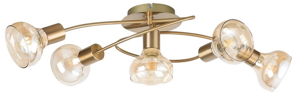 Rabalux 5552 - Żyrandol natynkowy HOLLY 5xE14/40W/230V złoty