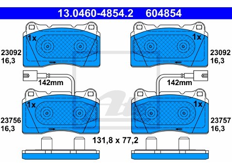 ATE KLOCKI HAM 13.0460-4854.2 ALFA GIULIETTA 1.6JTDM 15- 13.0460-4854.2