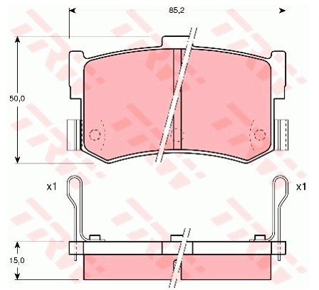 TRW Zestaw klocków hamulcowych, hamulce tarczowe GDB994