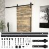 vidaXL System do montażu drzwi przesuwnych, 183 cm, stal, czarny