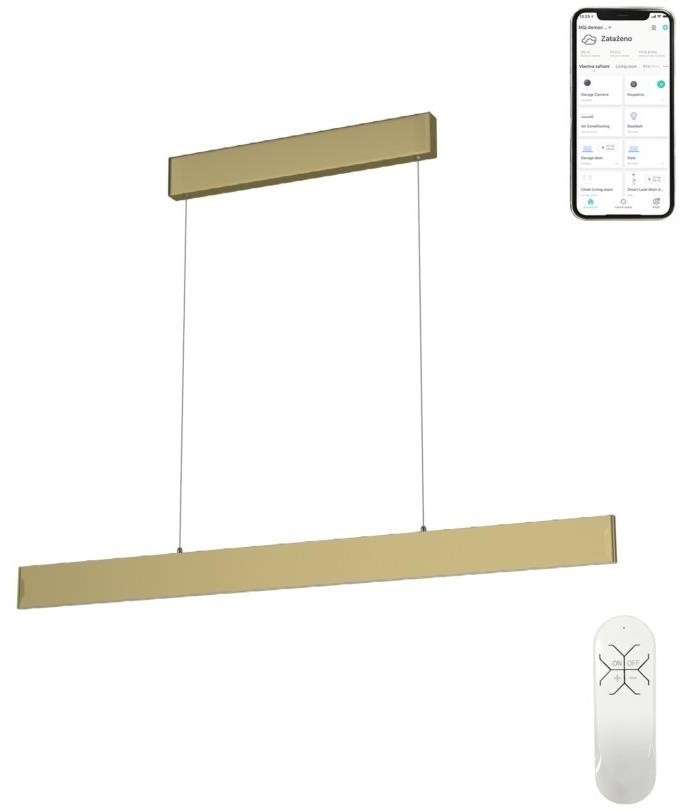 Immax Neo Immax Neo 07128L - LED Żyrandol na lince LISTON LED/18W/230V ZigBee + pilot złoty