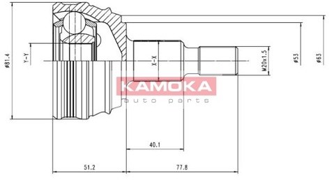 KAMOKA Zestaw przegubu, półoż napędowa 6864