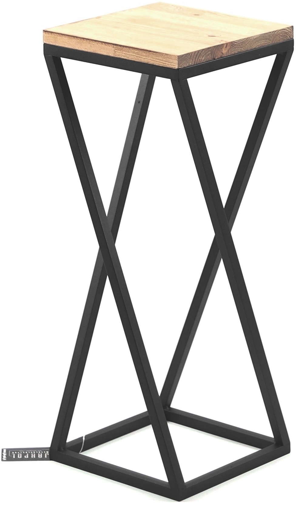 Kwietnik Metalowy Stojak Drewno TAVOLO 60cm czarny loft KWL-250/01