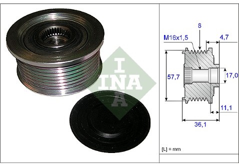 INA Alternator - sprzęgło jednokierunkowe INA 535 0099 10