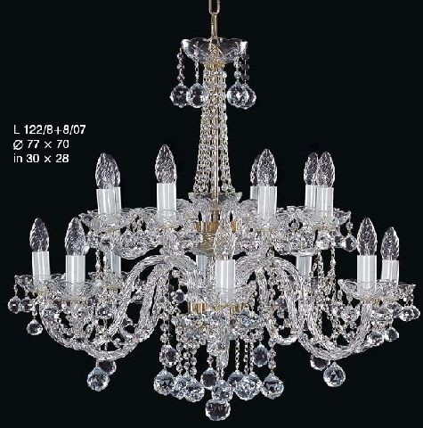 Elita bohemia Żyrandol kryształowy 16-ramienny - Bohemia L 122/8+8/07