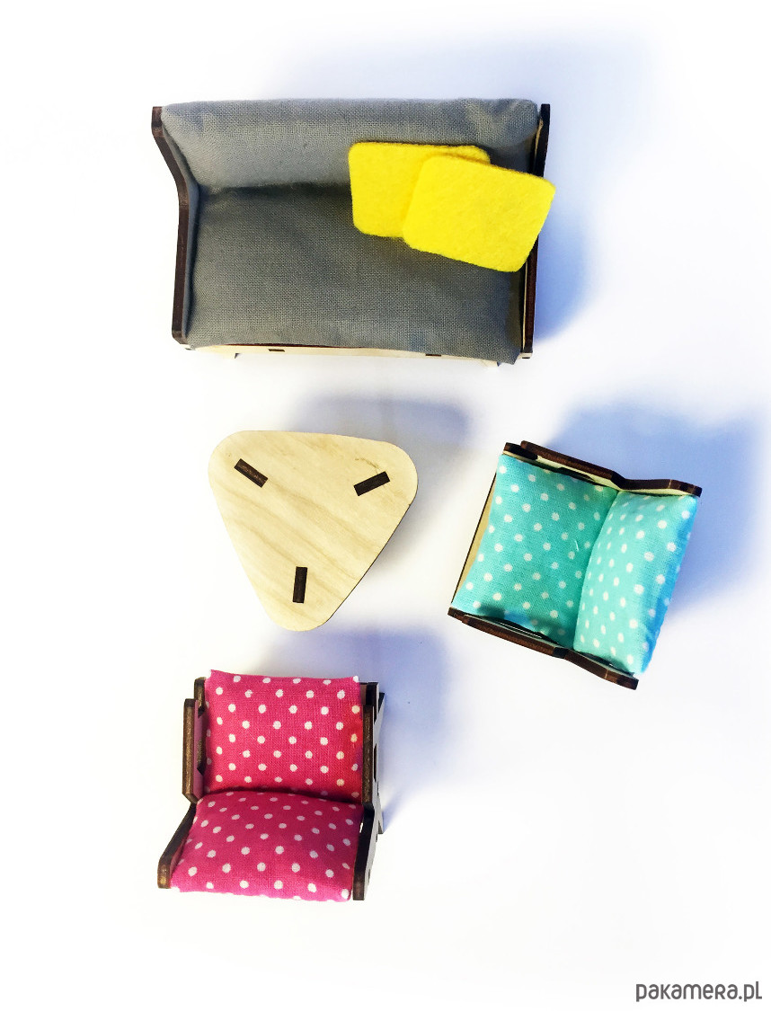 SALON do domku dla lalek, skala 1:12