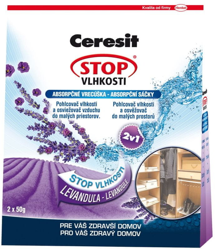 Ceresit pochłaniacz STOP wilgoci absorbujące saszetki lawenda 2 szt