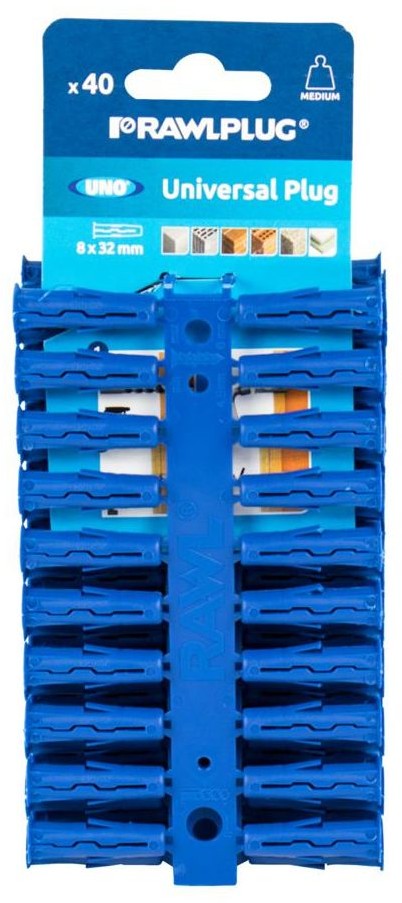 RawlPlug Kołek uniwersalny 6 x 28 mm Uno-Blue 40 szt.