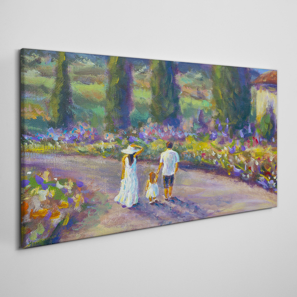 PL Coloray Obraz na Płótnie rodzina drzewa kwiaty 120x60cm