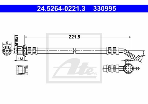 ATE Przewód hamulcowy elastyczny 24.5264-0221.3