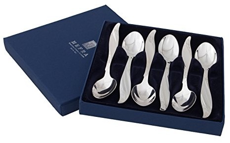 Hefra zestaw 6 sztuki łyżeczka do herbaty amerykańskie, mosiądz, srebro, 19 x 19 x 5 cm 5903002751565