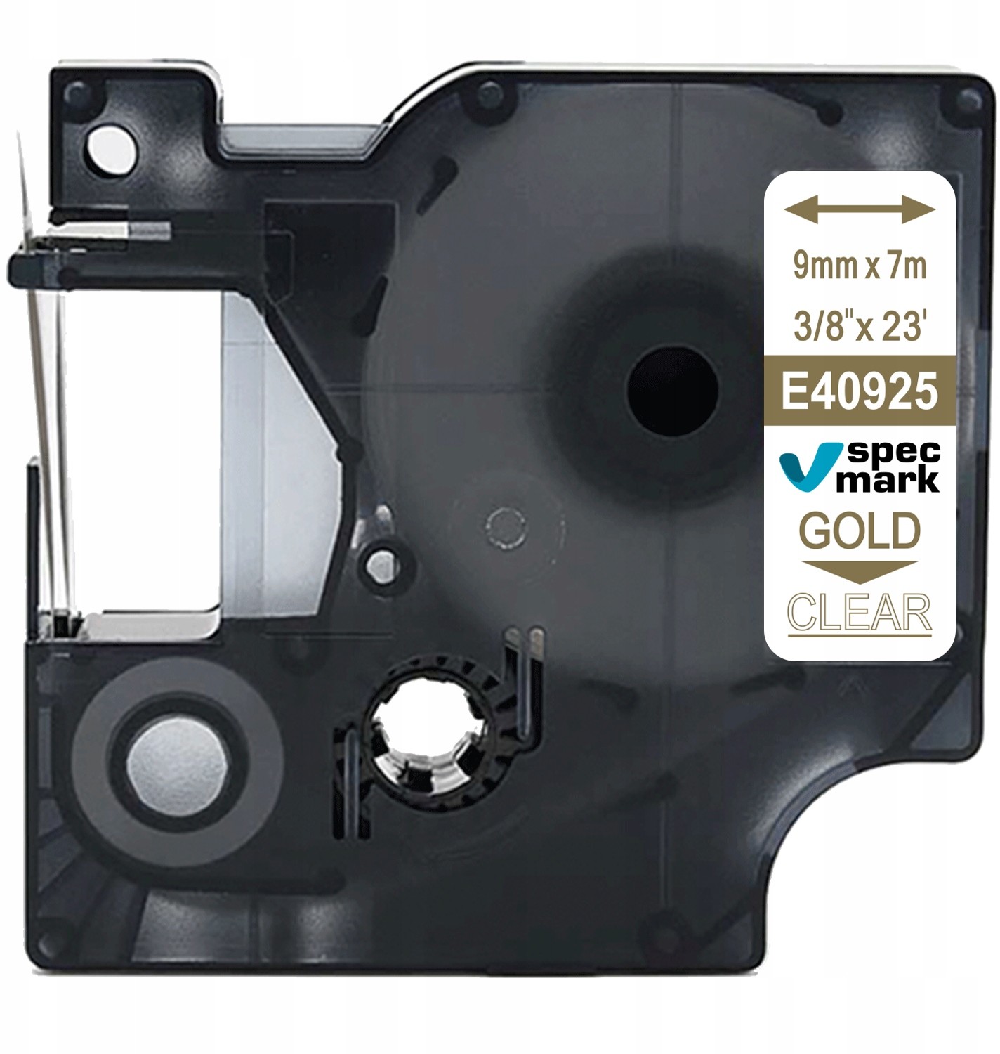 Dymo Taśma do D1 40925 9mm/7m Przeźroczysta/Złoty