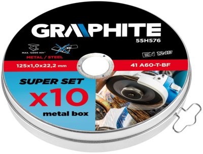 Graphite Tarcza tnąca do metalu 125 x 1.6 x 22 mm 41 A60-T-BF 41 A60-T-BF 41 A60-T-BF