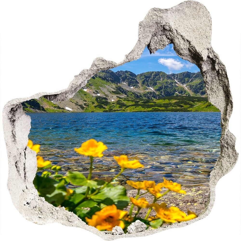 Wallmuralia.pl Dziura 3d w ścianie naklejka Jezioro w górach