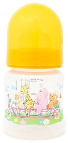 Poupy Poupy - Butelka do Karmienia z Szeroką Szyjką Żółta 150 ml 0m+