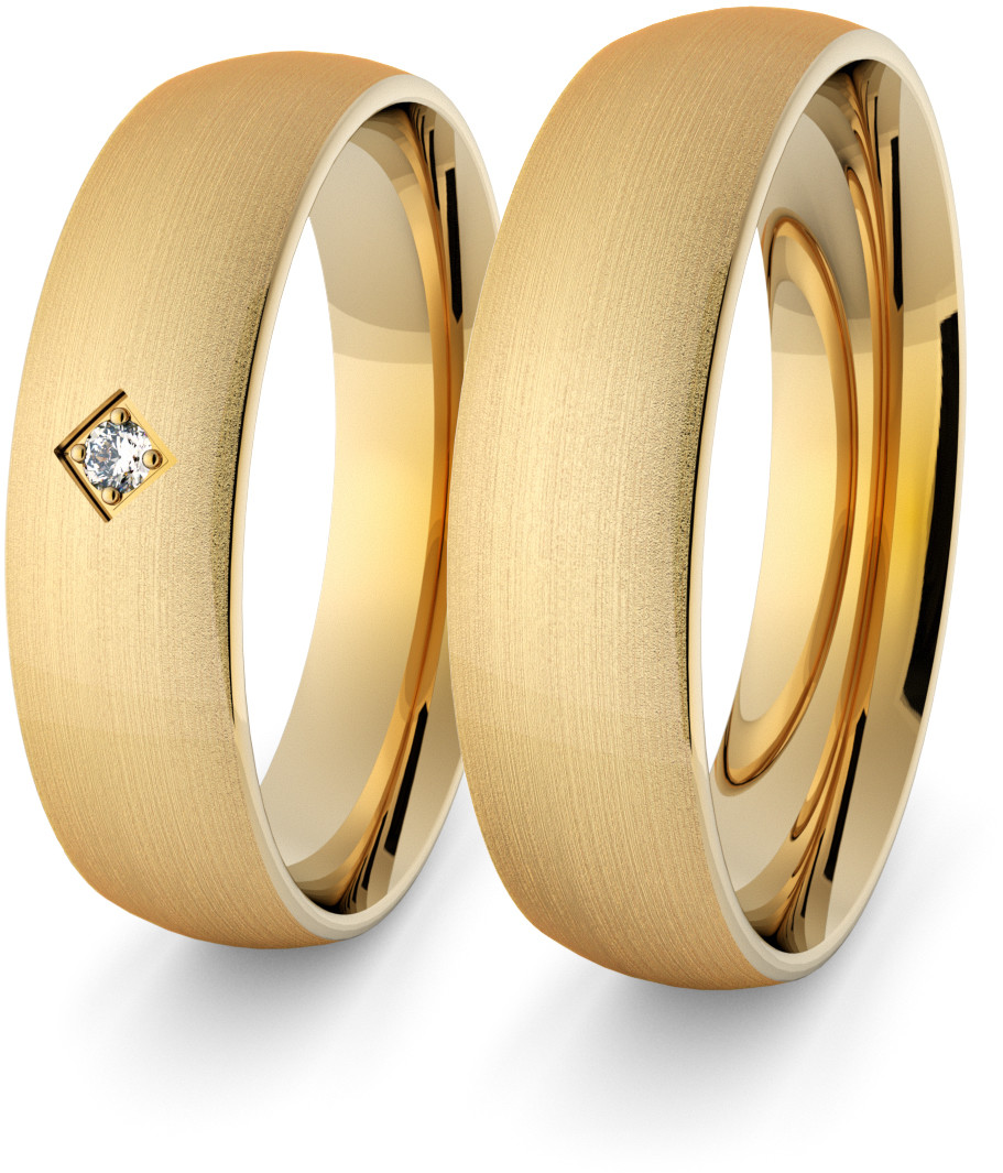 Eminence Obrączki ślubne klasyczne 5 mm z brylantem - 20 Au-classic-5-20
