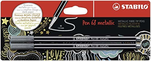 Stabilo Długopis filcowy premium - Pen 68 metaliczny - 2 sztuki w opakowaniu