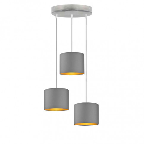 Lampa wisząca potrójna na srebrnym stelażu - M3-C89