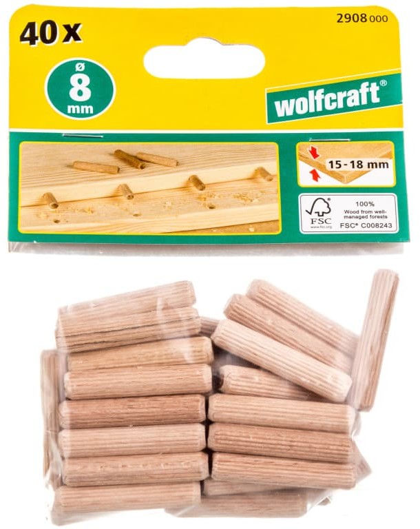 Wolfcraft Kołek bukowy 8x40mm 40szt WF2908000
